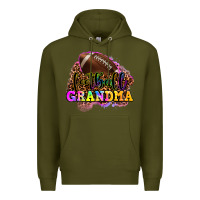 Army Green football grandma Premium Hoodie - OliviaCreatesArt