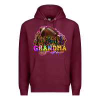 Burgundy football grandma Premium Hoodie - OliviaCreatesArt