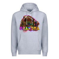 Heather Grey football grandma Premium Hoodie - OliviaCreatesArt