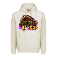 Oatmeal Heather football grandma Premium Hoodie - OliviaCreatesArt