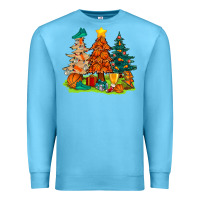 Ocean Blue christmas basketball trees bbs Premium Sweatshirt - BundleAndBundleShop