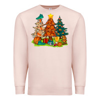 Pale Pink christmas basketball trees bbs Premium Sweatshirt - BundleAndBundleShop