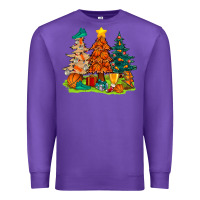 Purple christmas basketball trees bbs Premium Sweatshirt - BundleAndBundleShop