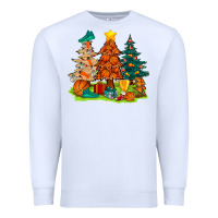 White christmas basketball trees bbs Premium Sweatshirt - BundleAndBundleShop