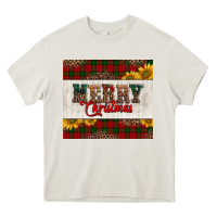 Cream merry Christmas sunflowers Heavy Core Tee - Jasminsmagicworld
