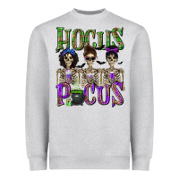 Heather Grey Hocus Pocus with Skeletons Heavyweight Sweatshirt - texasbilliewilder
