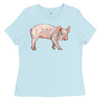 Baby Blue american yorkshire pig  baby Ladies Tee - LillyAllenDesigns