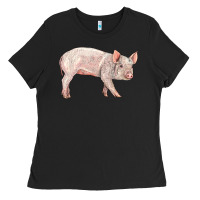 Black american yorkshire pig  baby Ladies Tee - LillyAllenDesigns