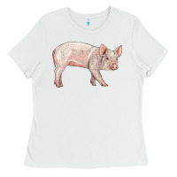 White american yorkshire pig  baby Ladies Tee - LillyAllenDesigns