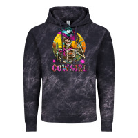 Cloud Black Cowgirl Skeleton With Landscape Vintage Hoodie - BundleAndBundleShop