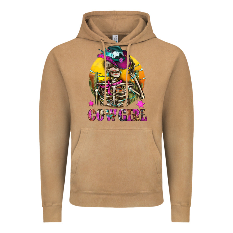 Cowgirl Skeleton With Landscape Vintage Hoodie by BundleAndBundleShop | Teevron