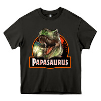 Asphalt Western Papasaurus Papa Dinosaur Heavy Core Tee - LillyAllenDesigns