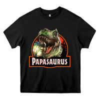 Black Western Papasaurus Papa Dinosaur Heavy Core Tee - LillyAllenDesigns