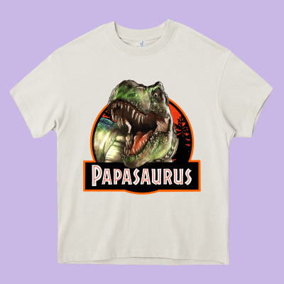 Western Papasaurus Papa Dinosaur Heavy Core Tee Designed By Lillyallendesigns