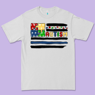 Autism Usa Flag Premium Tee Designed By Maliassmallbusiness
