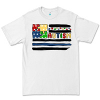 White autism usa flag Premium Tee - MaliasSmallBusiness