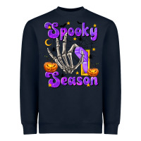 Navy Spooky Season On Heavyweight Sweatshirt - texasbilliewilder