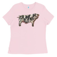 Bubblegum Pink Spotted Pig Ladies Tee - LillyAllenDesigns