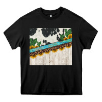Black cowhide sunflowers cactus Heavy Core Tee - Jasminsmagicworld