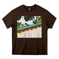 Chocolate Brown cowhide sunflowers cactus Heavy Core Tee - Jasminsmagicworld