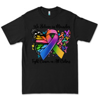 Black we believe in miracles fight cancer in all colors Premium Tee - MaliasSmallBusiness