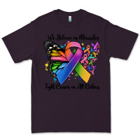 Plum we believe in miracles fight cancer in all colors Premium Tee - MaliasSmallBusiness