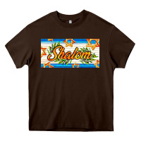Chocolate Brown shalom with olive branch Heavy Core Tee - AdoDesignShop