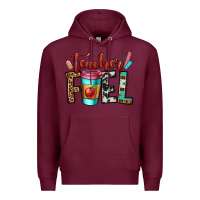Burgundy teacher fuel Premium Hoodie - OliviaCreatesArt