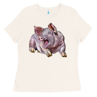 Bone Landrace Pig Ladies Tee - LillyAllenDesigns