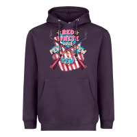 Plum Red white and pew pew pew Heavyweight Hoodie - FaDigitalArtStudio