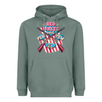 Sage Red white and pew pew pew Heavyweight Hoodie - FaDigitalArtStudio