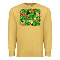 Antique Gold st.patricks plaid  green glitter cowhide  leopard Premium Sweatshirt - FaDigitalArtStudio