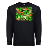 Black st.patricks plaid  green glitter cowhide  leopard Premium Sweatshirt - FaDigitalArtStudio