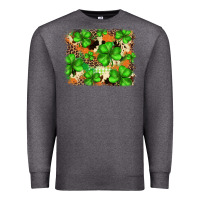 Charcoal Heather st.patricks plaid  green glitter cowhide  leopard Premium Sweatshirt - FaDigitalArtStudio