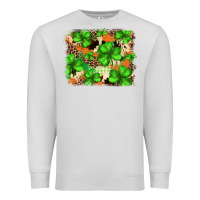 Dove Grey st.patricks plaid  green glitter cowhide  leopard Premium Sweatshirt - FaDigitalArtStudio