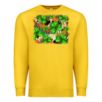 Lemon st.patricks plaid  green glitter cowhide  leopard Premium Sweatshirt - FaDigitalArtStudio