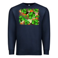 Navy st.patricks plaid  green glitter cowhide  leopard Premium Sweatshirt - FaDigitalArtStudio