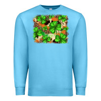 Ocean Blue st.patricks plaid  green glitter cowhide  leopard Premium Sweatshirt - FaDigitalArtStudio