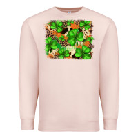 Pale Pink st.patricks plaid  green glitter cowhide  leopard Premium Sweatshirt - FaDigitalArtStudio