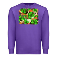 Purple st.patricks plaid  green glitter cowhide  leopard Premium Sweatshirt - FaDigitalArtStudio