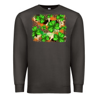 Smoke st.patricks plaid  green glitter cowhide  leopard Premium Sweatshirt - FaDigitalArtStudio