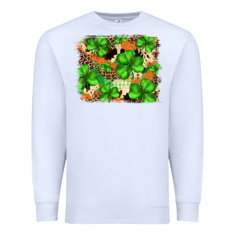St.patricks Plaid  Green Glitter Cowhide  Leopard Premium Sweatshirt by FaDigitalArtStudio | Teevron