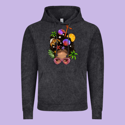 Beach Hair Afro Messy Bun Bbs Vintage Hoodie Designed By Bundleandbundleshop