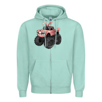 Seafoam Easter monster truck Easter Day Zipper Hoodie - HowdyJamesFarm