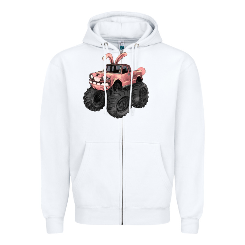 Easter Monster Truck Easter Day Zipper Hoodie by HowdyJamesFarm | Teevron