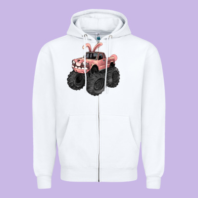 Easter Monster Truck Easter Day Zipper Hoodie Designed By Howdyjamesfarm