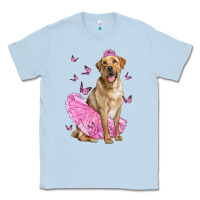 Dusty Blue Labrador Retriever Dog With Tutu Classic Tee - LillyAllenDesigns