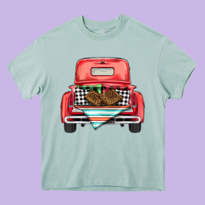 Christmas Truck Heavy Core Tee Designed By Barkaloodesign