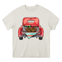 Cream Christmas truck Heavy Core Tee - BarkalooDesign