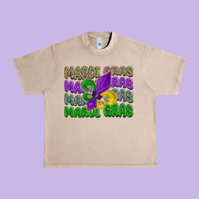 Mardi Gras With Fleur De Lis Urban Heavy Tee Designed By Lillyallendesigns